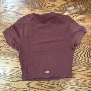 ALO Yoga Women's Dark Red Crop Top